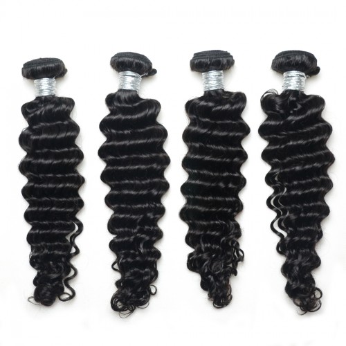 4pcs 7A Virgin Hair Deep Wave Human Hair Weave Bundles Deep Wave Human Hair Extensions
